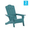 Flash Furniture Blue Adirondack Patio Chairs with Cupholder, 2PK 2-LE-HMP-1044-10-BL-GG